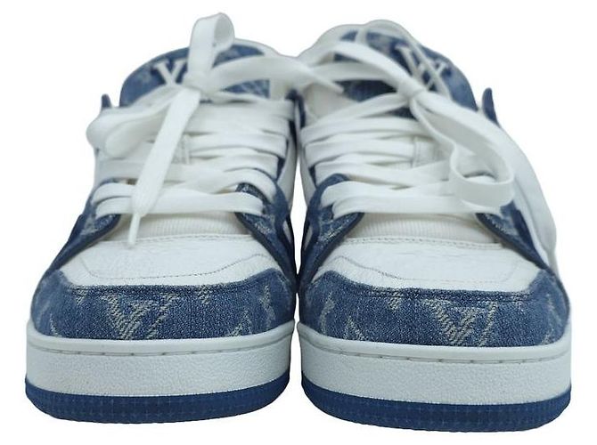 Louis Vuitton Sneakers Trainer Monogram Denim Leather Sneakers Blue - vista 12