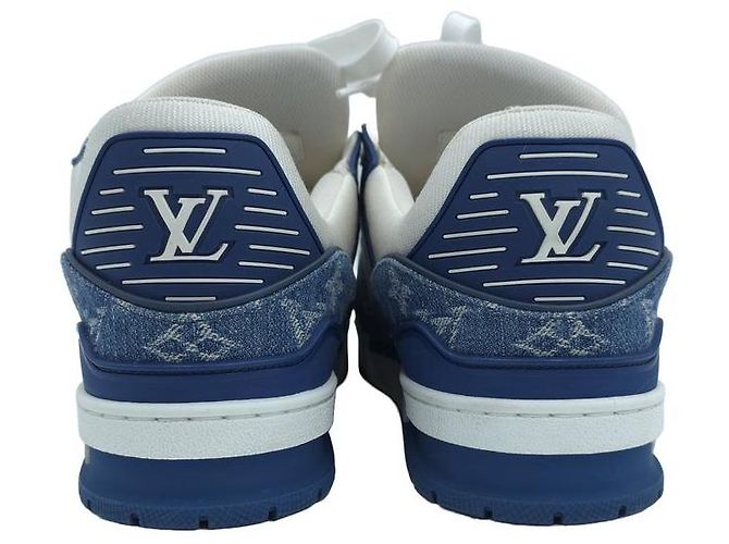 Louis Vuitton Sneakers Trainer Monogram Denim Leather Sneakers Blue - vista 13