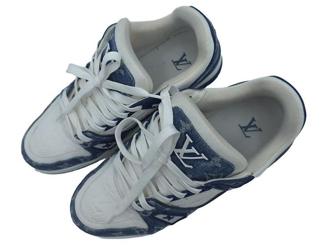 Louis Vuitton Sneakers Trainer Monogram Denim Leather Sneakers Blue - vista 20