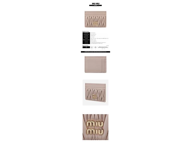 Miu Miu Tarjetero Matelassé Beige Pink AFPP - vista 2