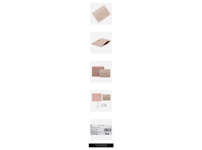 Miu Miu Tarjetero Matelassé Beige Pink AFPP - vista 3