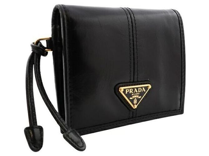 Portafoglio piccolo Prada in pelle nero - vista 4
