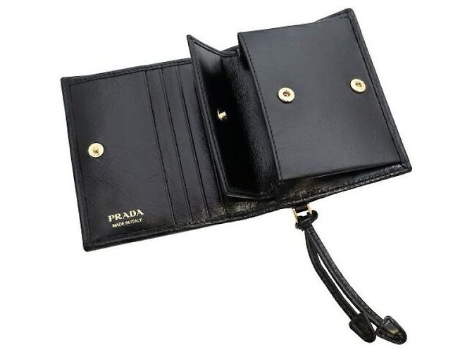 Portafoglio piccolo Prada in pelle nero - vista 6