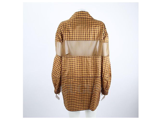Giacca di seta Fendi Marrone Giallo - vista 3