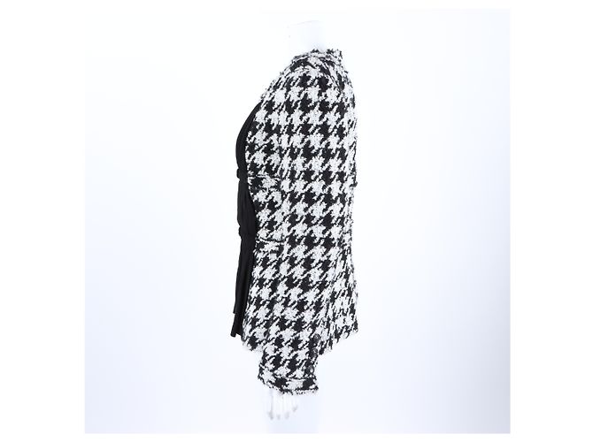 Chanel Tweed Jacke Schwarz Weiß - Ansicht 2