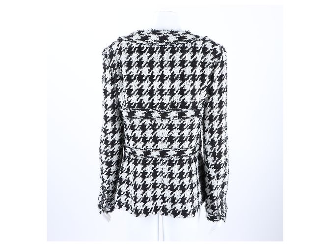 Chanel Tweed Jacke Schwarz Weiß - Ansicht 3