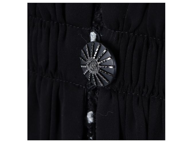 Chanel Tweed Jacke Schwarz Weiß - Ansicht 4