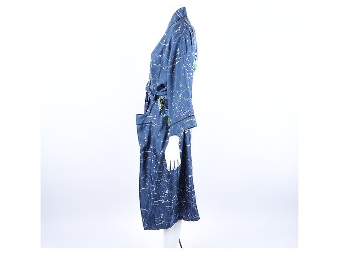 Christian Dior Seiden Cardigan lang Navy - Ansicht 2