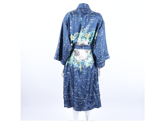 Christian Dior Seiden Cardigan lang Navy - Ansicht 3