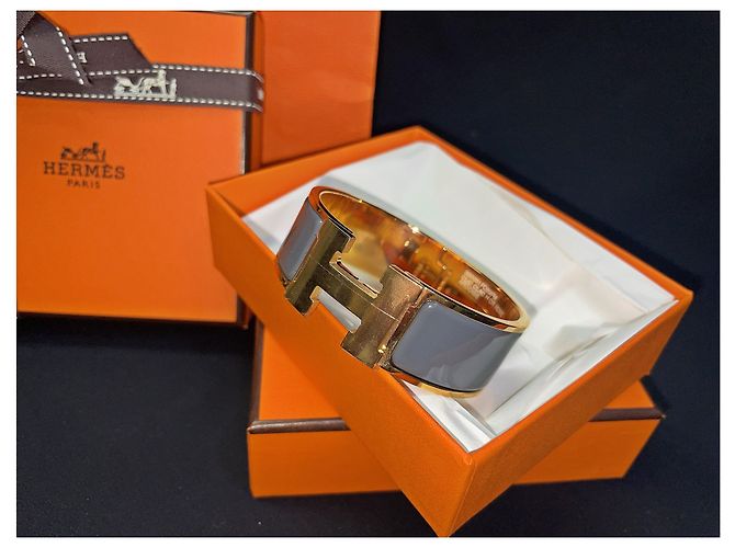 Hermès Gray Rose Gold Clic Clac PM - vista 3