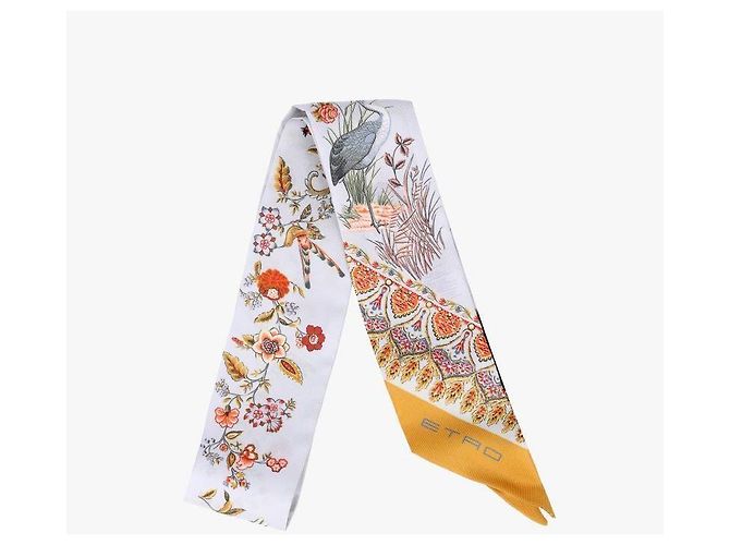 Etro Sciarpa in seta paisley da donna con motivi floreali e pelliccia - vista 5