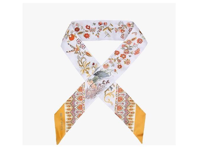 Etro Sciarpa in seta paisley da donna con motivi floreali e pelliccia - vista 6