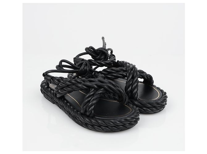 Sandali Rope Valentino in pelle marrone - vista 2
