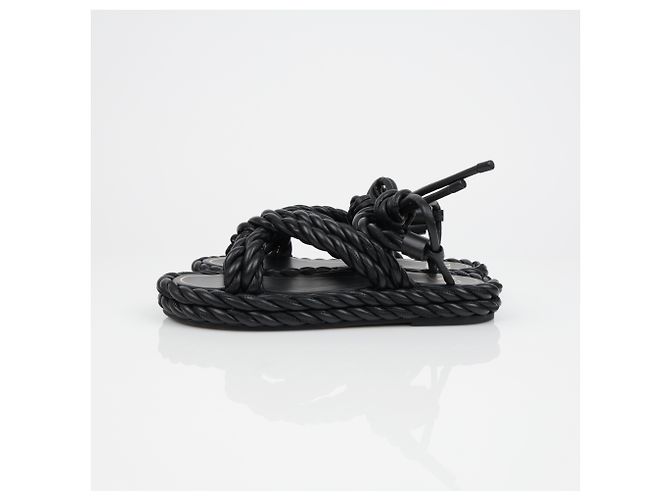 Sandali Rope Valentino in pelle marrone - vista 4