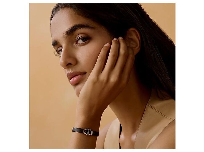 Hermès Mini Bracelet Leather Bracelet Noir - vista 3