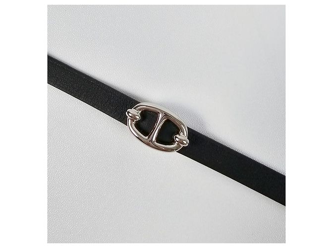 Hermès Mini Bracelet Leather Bracelet Noir - vista 8