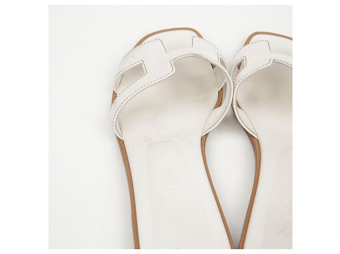 Hermès Sandali Oran in vitello White - vista 11
