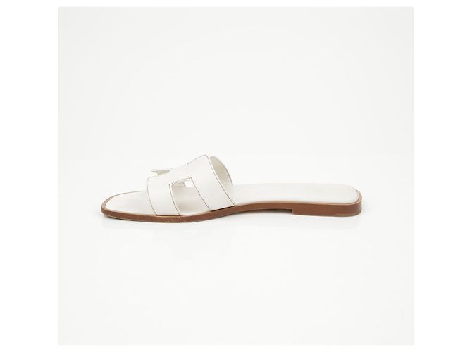 Hermès Sandali Oran in vitello White - vista 15