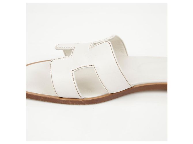 Hermès Sandali Oran in vitello White - vista 16