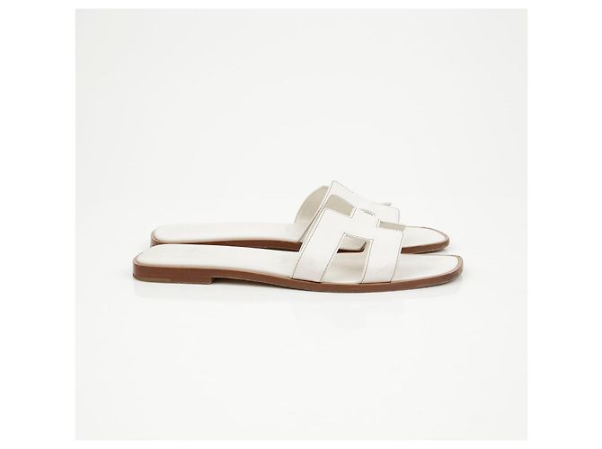 Hermès Sandali Oran in vitello White - vista 2