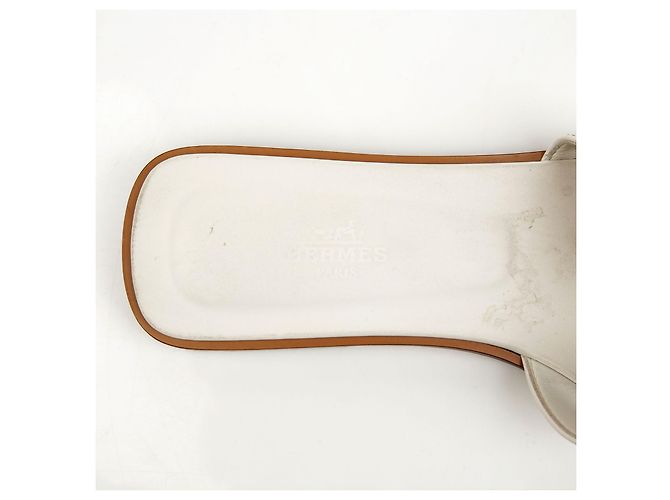 Hermès Sandali Oran in vitello White - vista 20