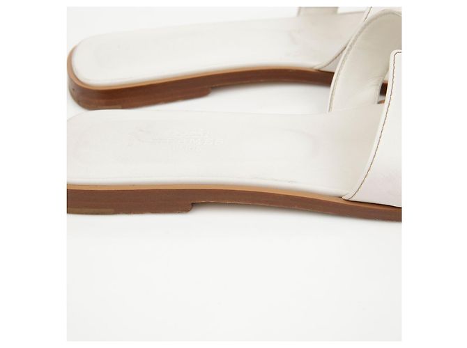 Hermès Sandali Oran in vitello White - vista 3