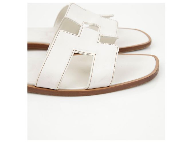 Hermès Sandali Oran in vitello White - vista 4