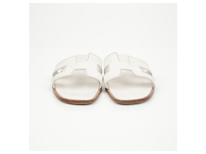 Hermès Sandali Oran in vitello White - vista 5