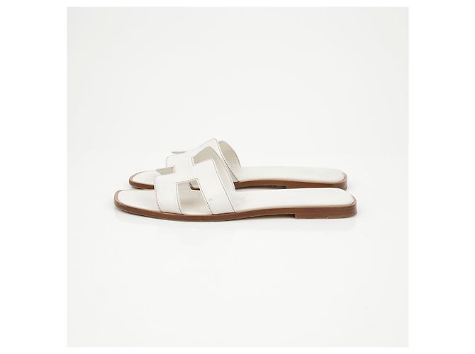 Hermès Sandali Oran in vitello White - vista 7