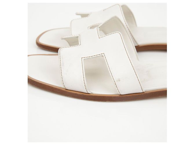Hermès Sandali Oran in vitello White - vista 8