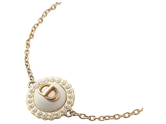 Dior Bracciale Petite CD Cuore in Perle Barocche Finitura Dorata - vista 2
