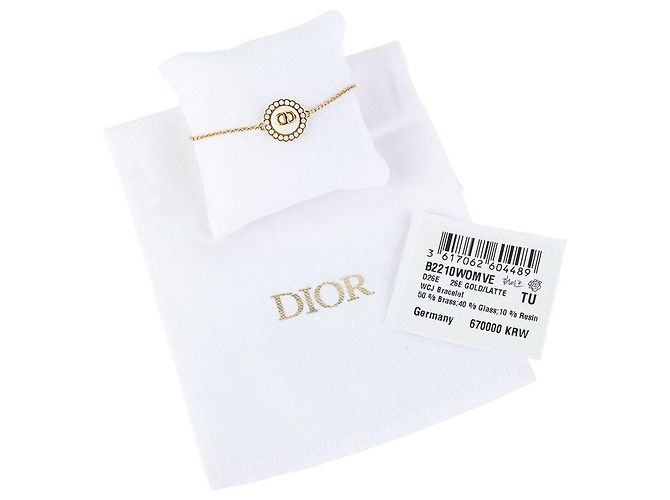 Dior Bracciale Petite CD Cuore in Perle Barocche Finitura Dorata - vista 6