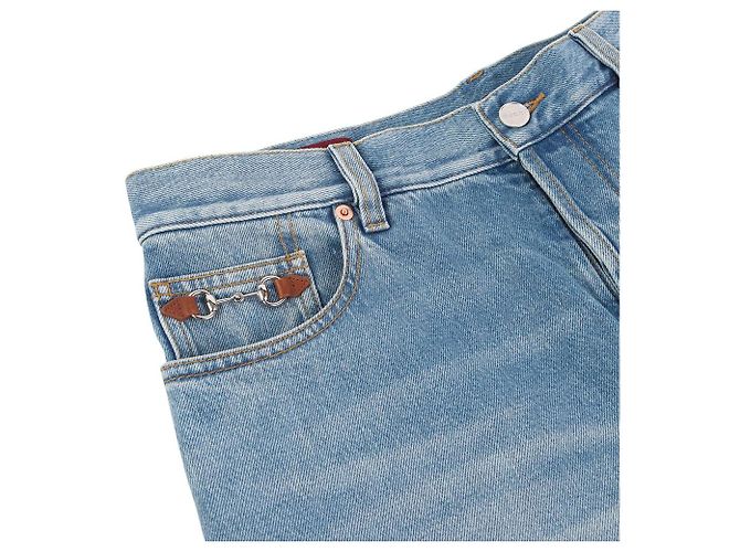 Gucci Horsebit Wide Denim Hose - Ansicht 4