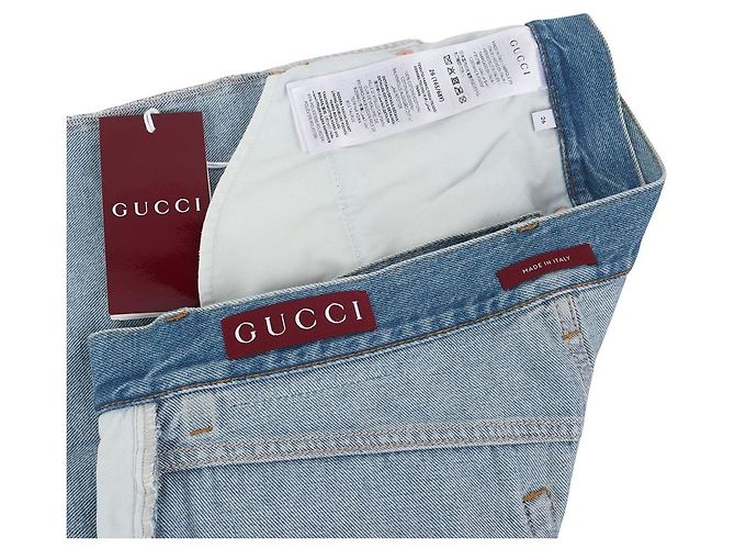 Gucci Horsebit Wide Denim Hose - Ansicht 6