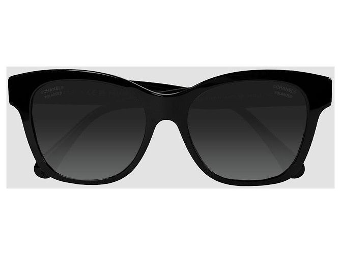 Chanel Gafas de sol polarizadas Triple Pearl Black Logo - vista 10