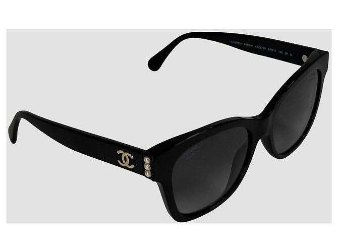 Chanel Gafas de sol polarizadas Triple Pearl Black Logo - vista 14