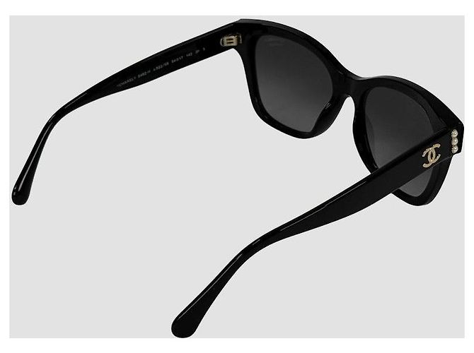 Chanel Gafas de sol polarizadas Triple Pearl Black Logo - vista 17