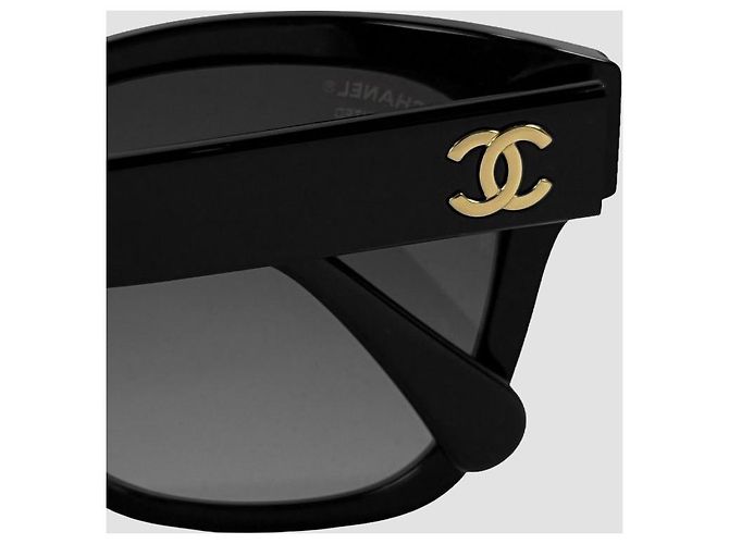 Chanel Gafas de sol polarizadas Triple Pearl Black Logo - vista 20
