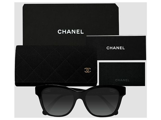 Chanel Gafas de sol polarizadas Triple Pearl Black Logo - vista 23