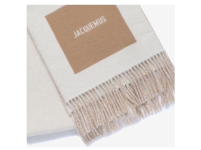 Jacquemus Sciarpa in jacquard con logo e frange - vista 8