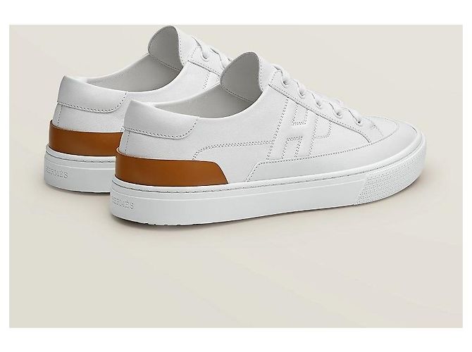 Hermès Sneakers Deep da uomo White Gold - vista 4