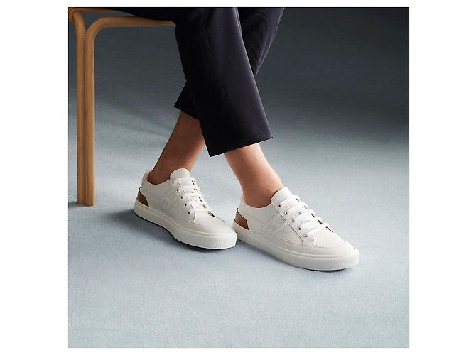 Hermès Sneakers Deep da uomo White Gold - vista 5