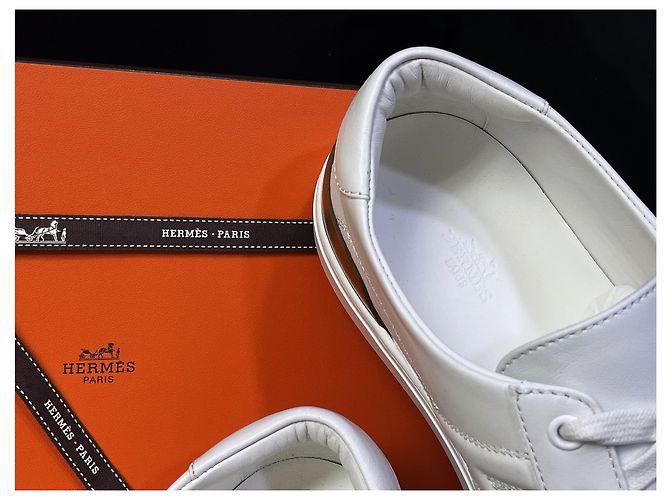 Hermès Sneakers Deep da uomo White Gold - vista 7