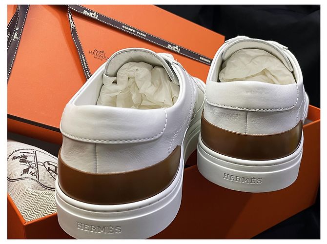 Hermès Sneakers Deep da uomo White Gold - vista 8