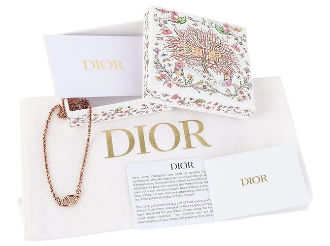Dior Rose Gold CD Crystal Navy Halskette - Ansicht 7