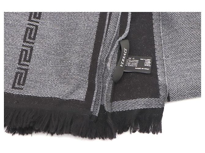 Sciarpa Medusa in lana Versace Nero Grigio - vista 3