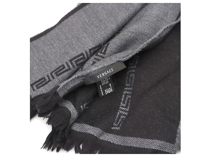 Sciarpa Medusa in lana Versace Nero Grigio - vista 4