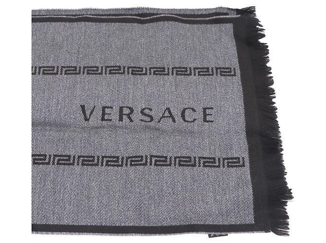 Sciarpa Medusa in lana Versace Nero Grigio - vista 6