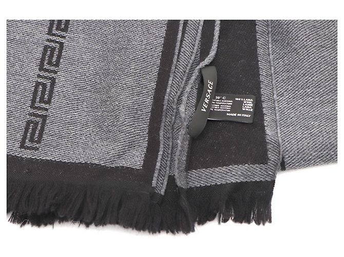 Sciarpa Medusa in lana Versace Nero Grigio - vista 9