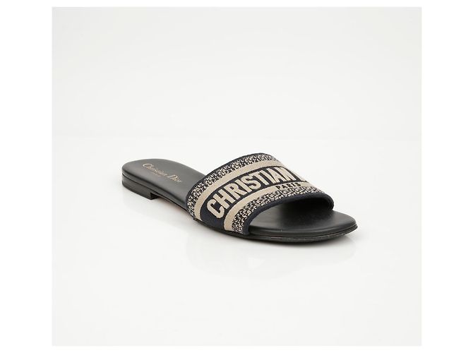 Dior Mules in cotone ricamate da donna Deep Blue - vista 2